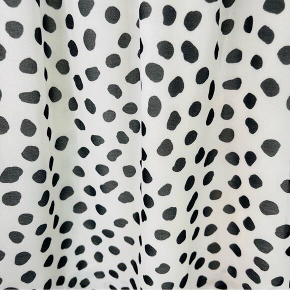 Cato black white dot bow chiffon top medium - Picture 3 of 6